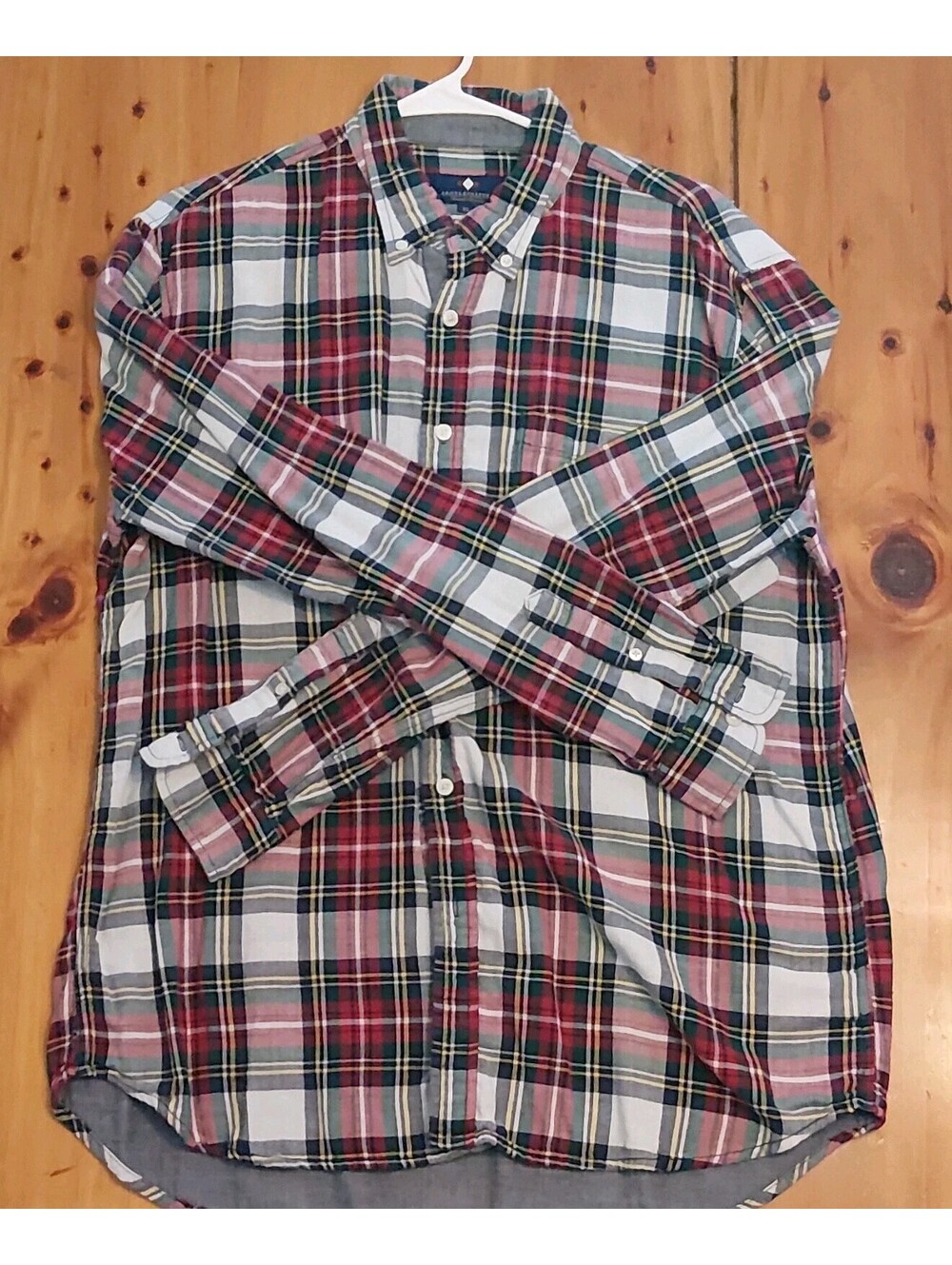 Argyleculture Russell Simmons Men's Plaid Woven Button-Down Shirt XL Multicolor